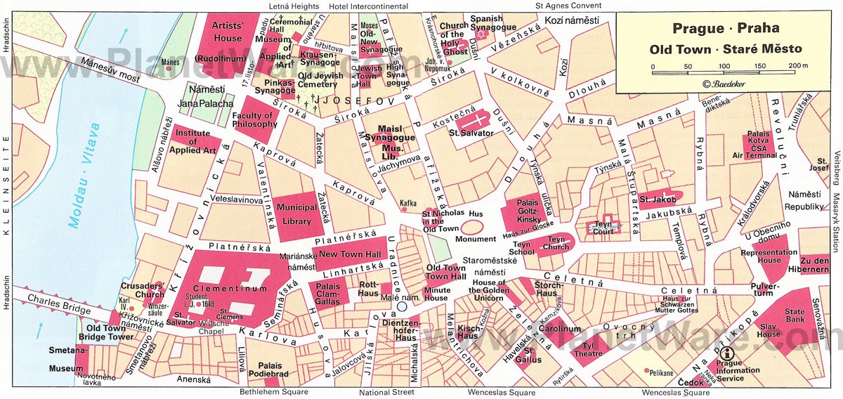 Prague Old Town map - Tourist attractions