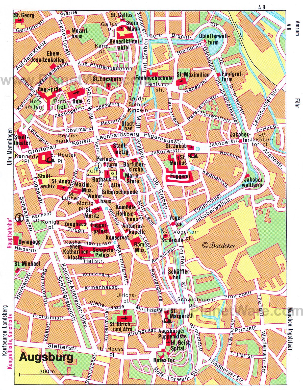 Augsburg Map - Tourist Attractions