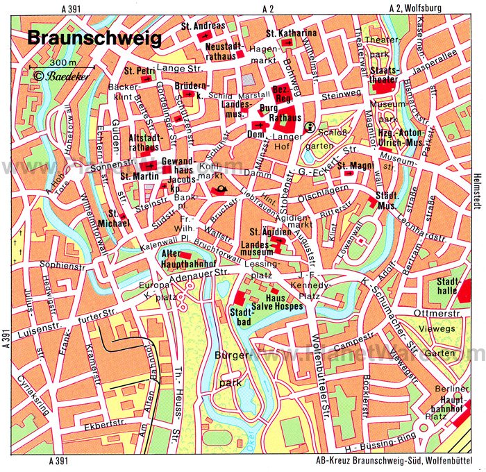 Braunschweig Map - Tourist Attractions
