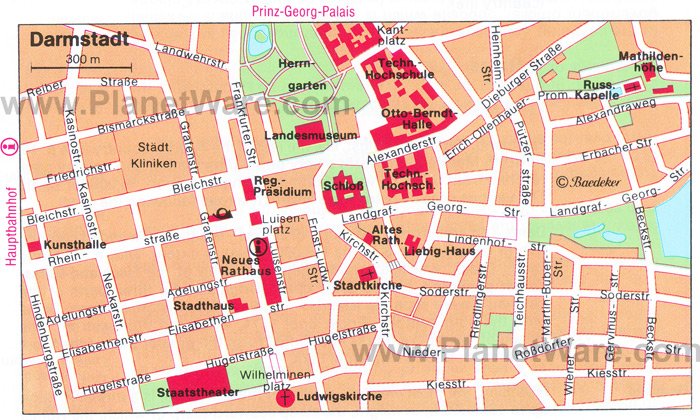 Darmstadt Map - Tourist Attractions