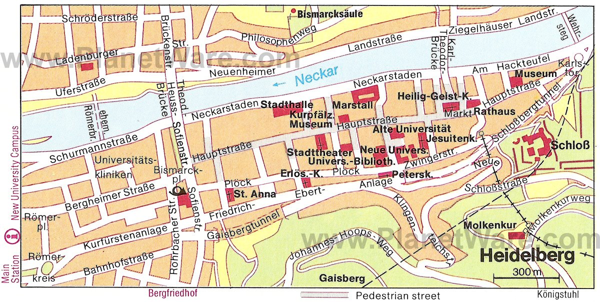 Heidelberg Map - Tourist Attractions