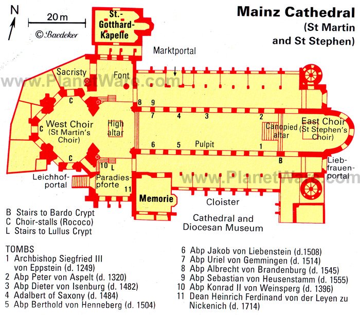 Mainz Cathedral - Floor plan map