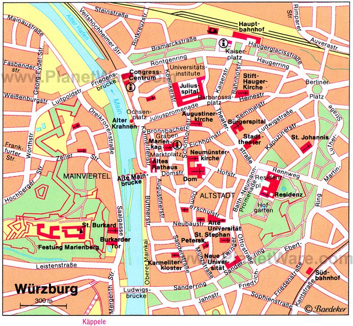Würzburg Map - Tourist Attractions