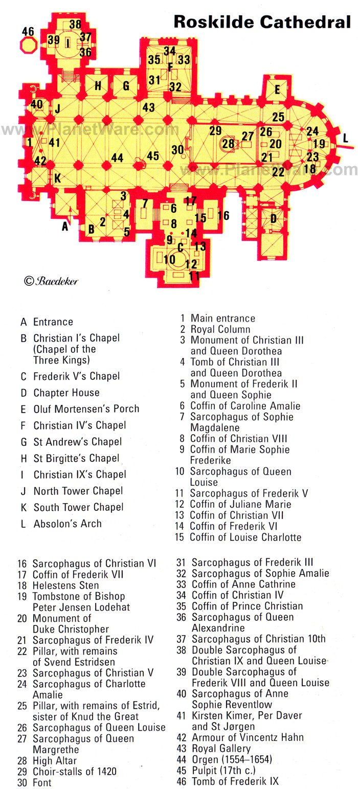 Roskilde Cathedral - Floor plan map