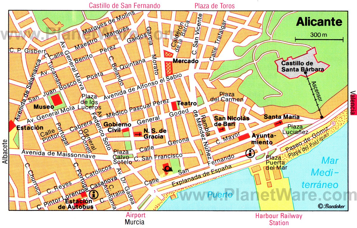 Alicante Map - Tourist Attractions