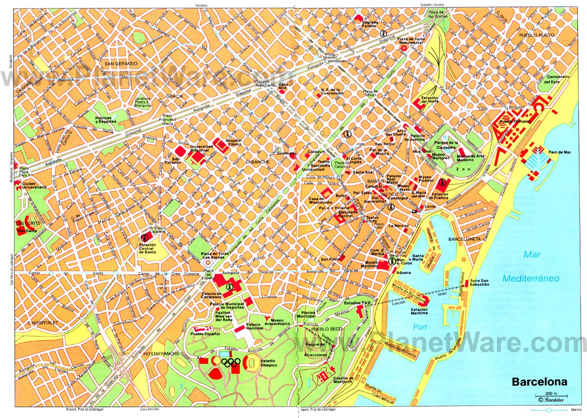 Kaart Van Barcelona - Vogels