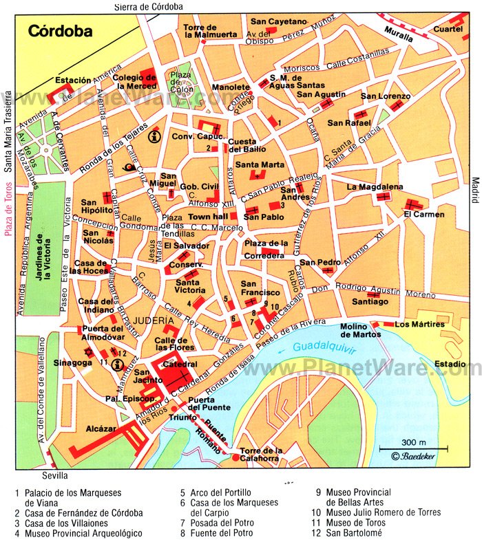 Córdoba Map - Tourist Attractions