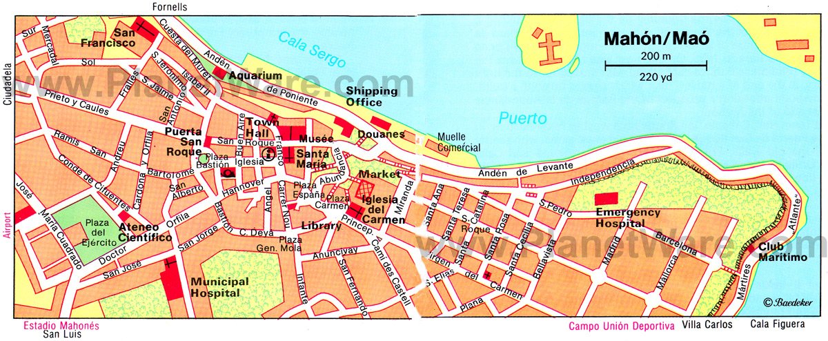 Mahon Map - Tourist Attractions