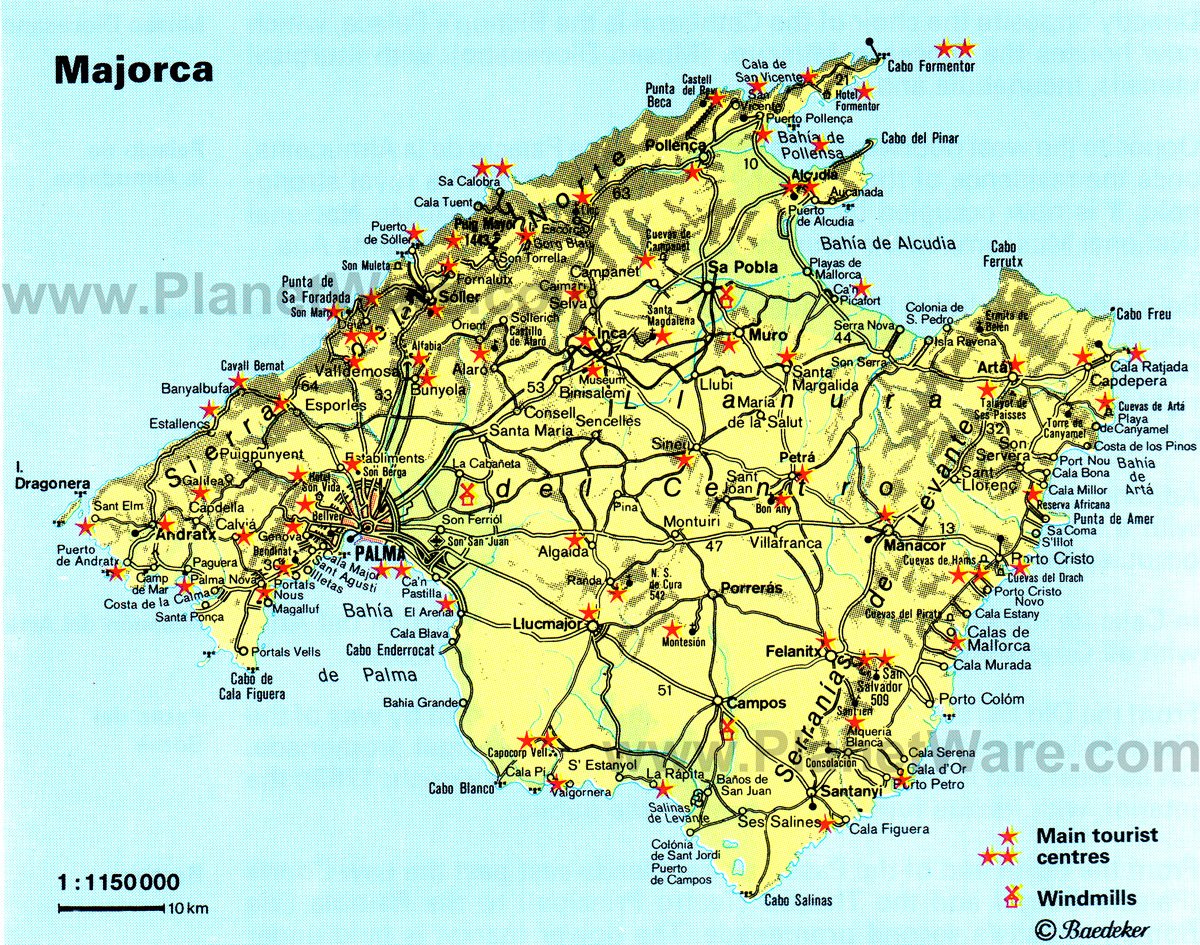 Majorca Map - Tourist Attractions