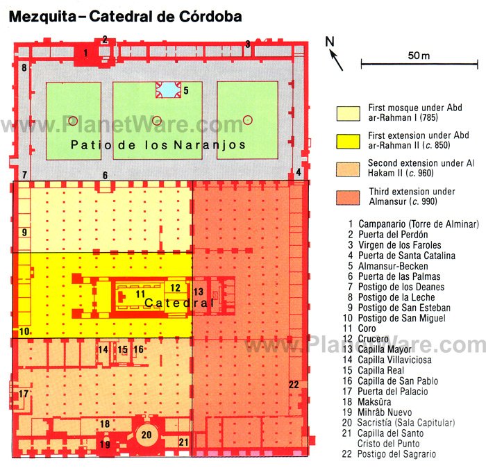 Mezquita - Catedral de Córdoba - Floor plan map