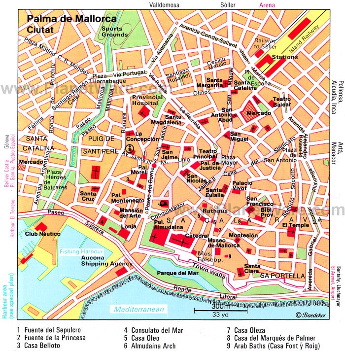 palma de mallorca tourist map