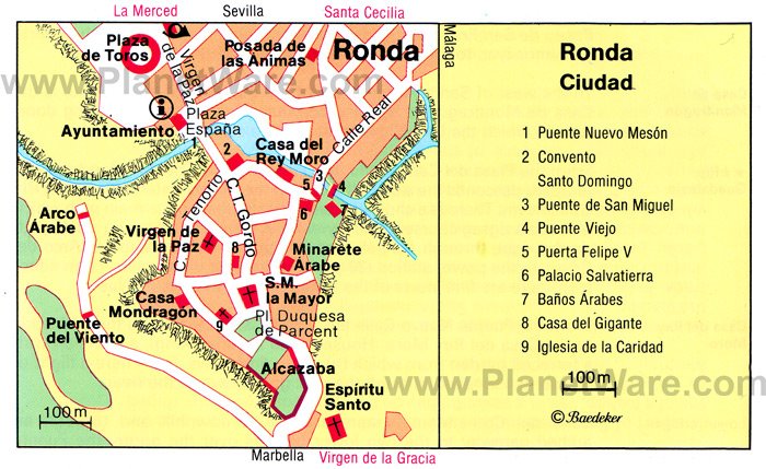 Ronda Map - Tourist Attractions