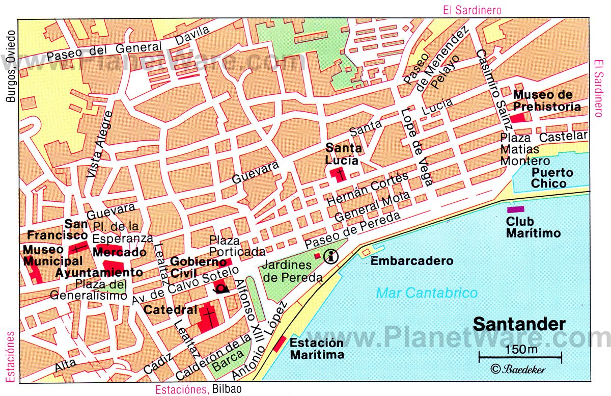 Santander Map - Tourist Attractions