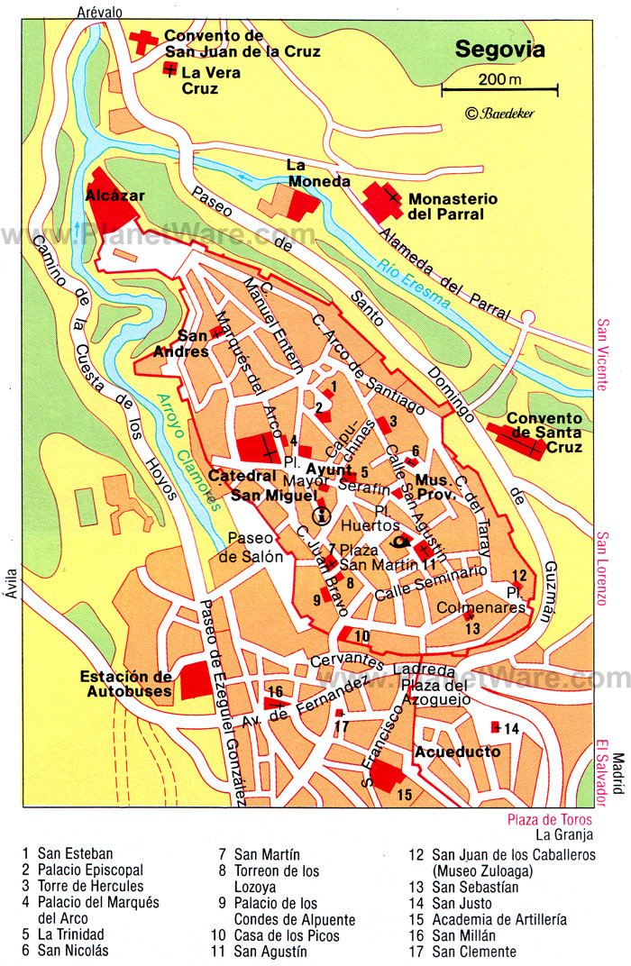 Segovia Map - Tourist Attractions