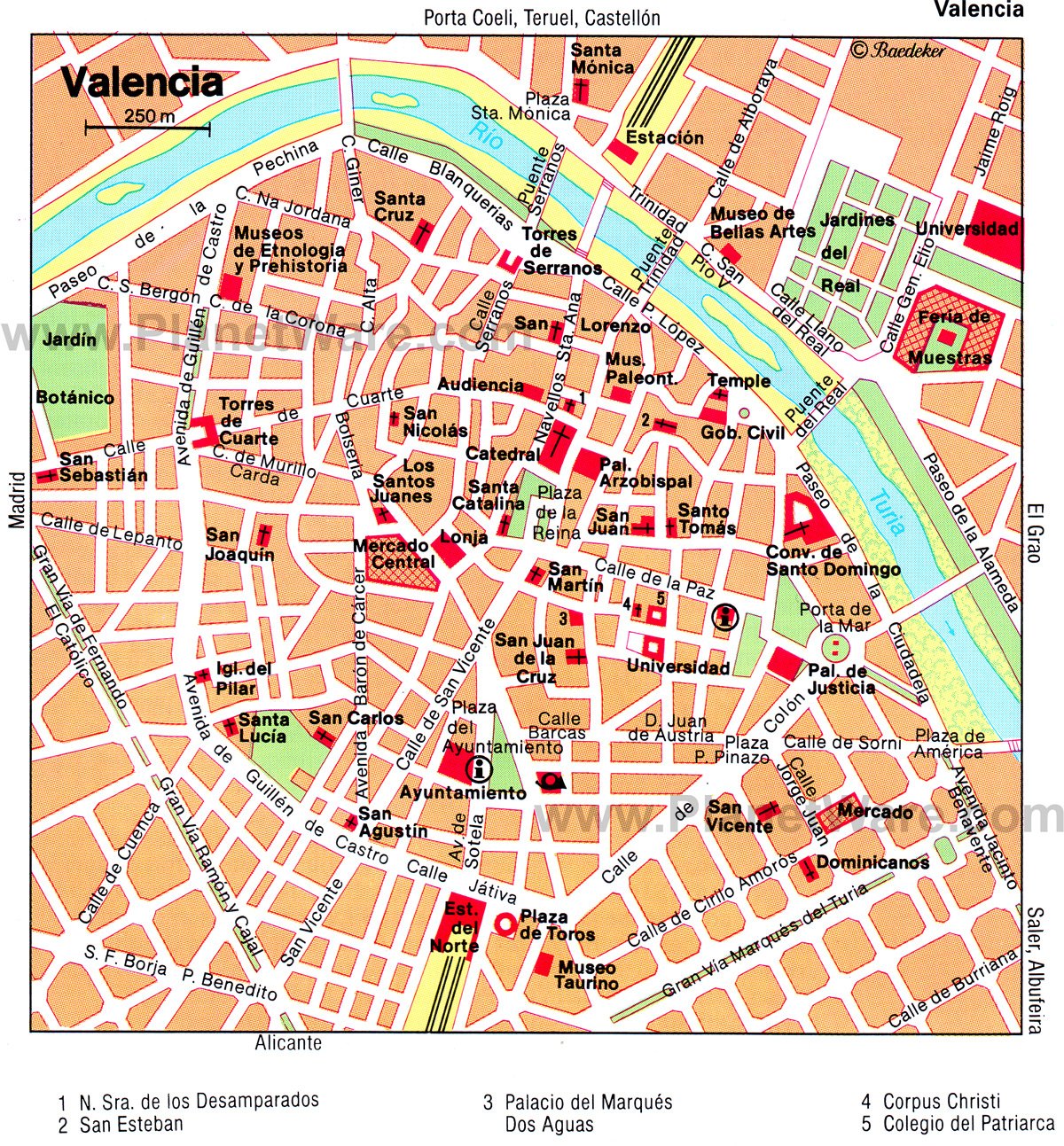 Valencia Map - Tourist Attractions