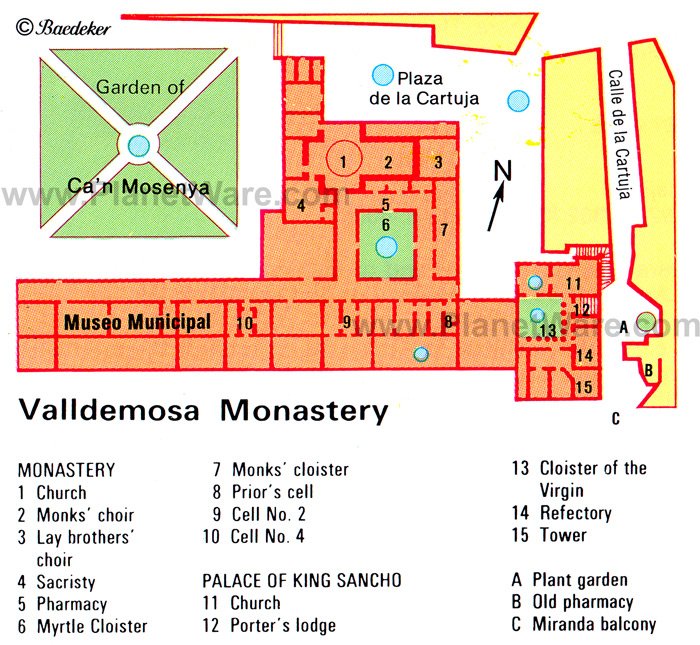 Valldemosa Monastery - Floor plan map