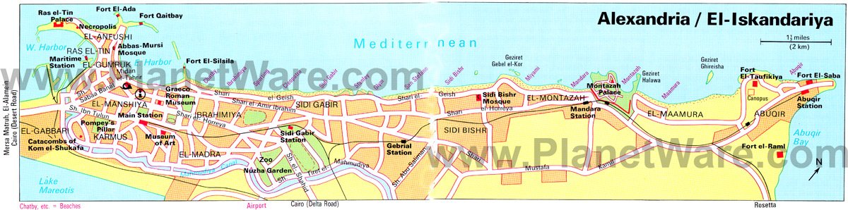 Alexandria Map - Tourist Attractions