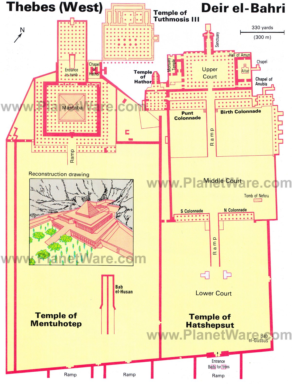 Deir el-Bahri - Floor plan map