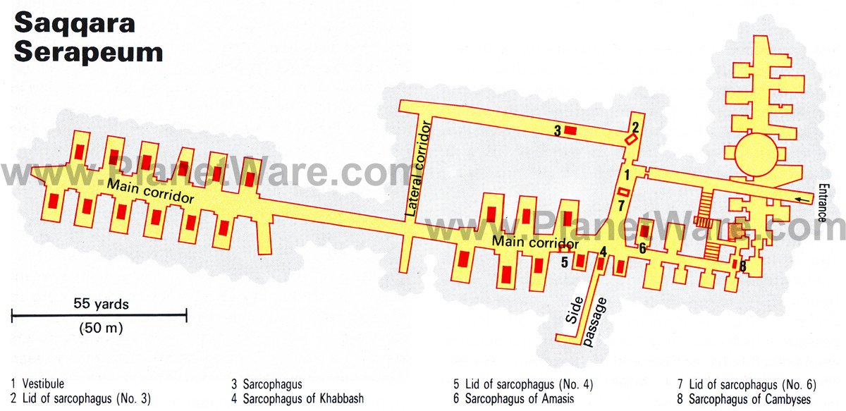Saqqara - Serapeum - Floor plan map