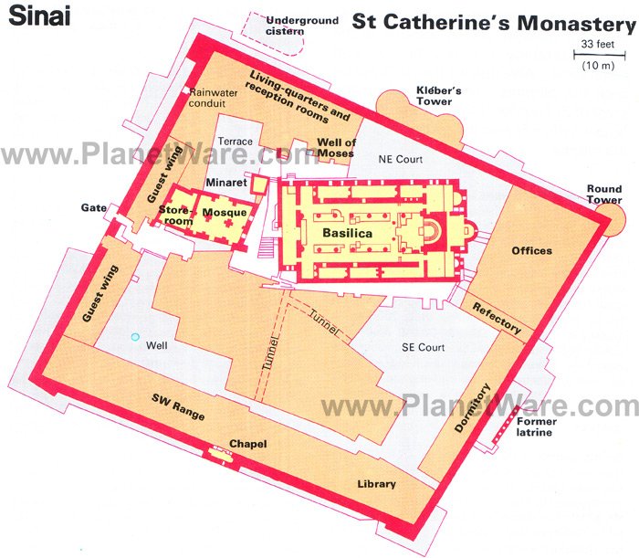 Sinai - St Catherine's Monastery - Floor plan map