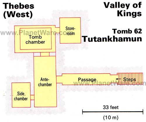 Valley of Kings- Tomb of Tutankhamun - Floor plan map