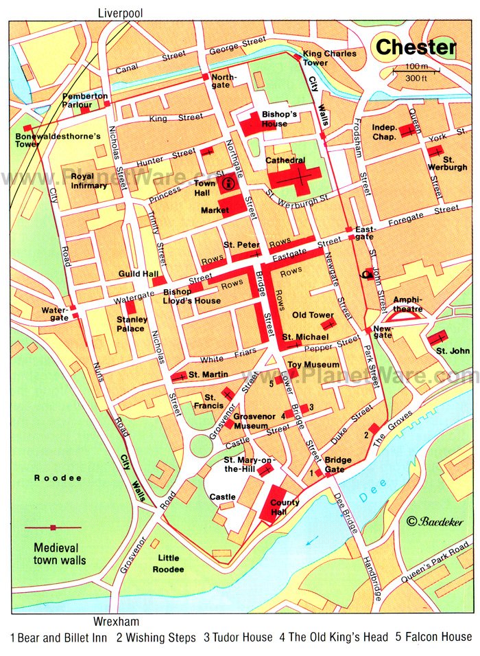 Chester Map - Tourist Attractions