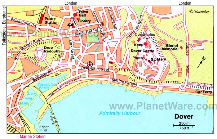 Dover Map - Tourist Attractions