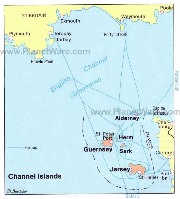 Islands of The English Channel Map - Tourist Attractions