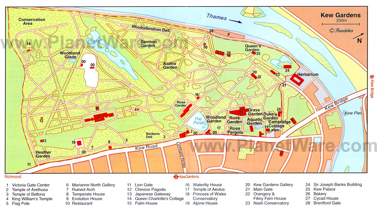 Kew Gardens - Layout map