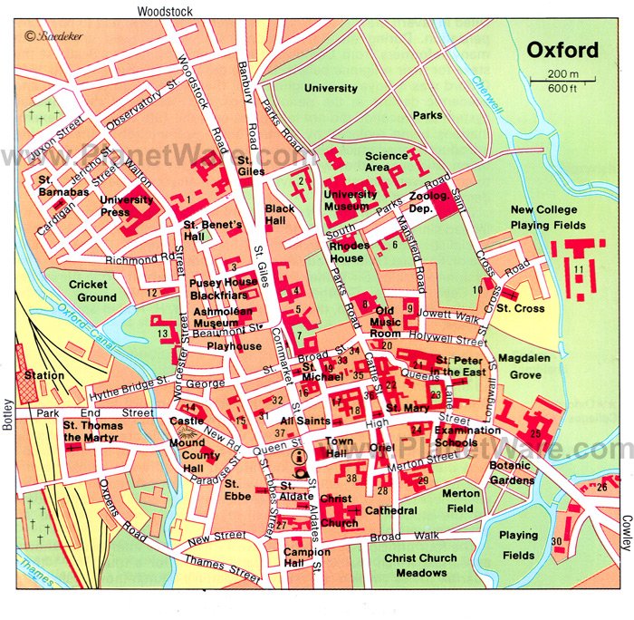 oxford tourist attractions map