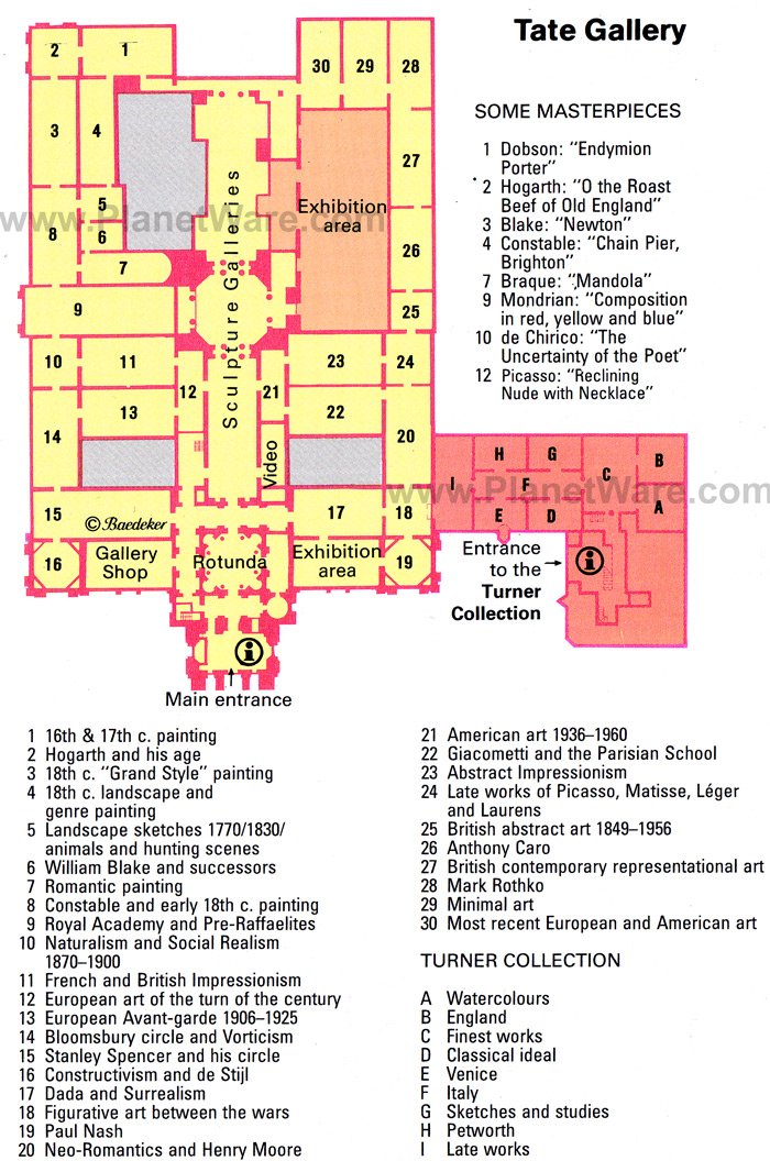 Tate Gallery - Floor plan map