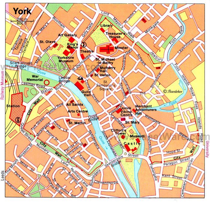 york uk tourist map