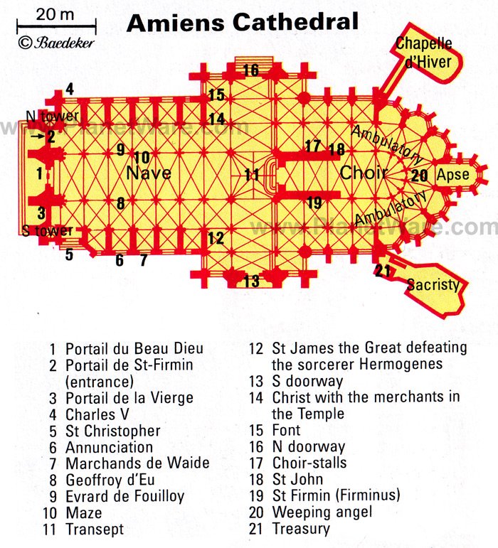 Amiens Cathedral - Floor plan map