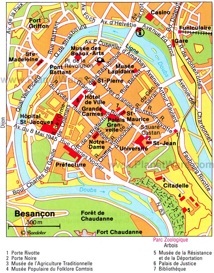 Besançon Map - Tourist Attractions