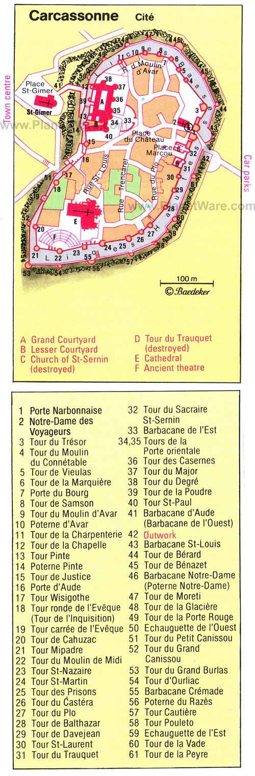 Carcassone Map - Tourist Attractions