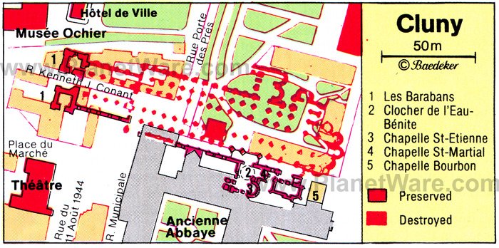 Cluny Map - Tourist Attractions