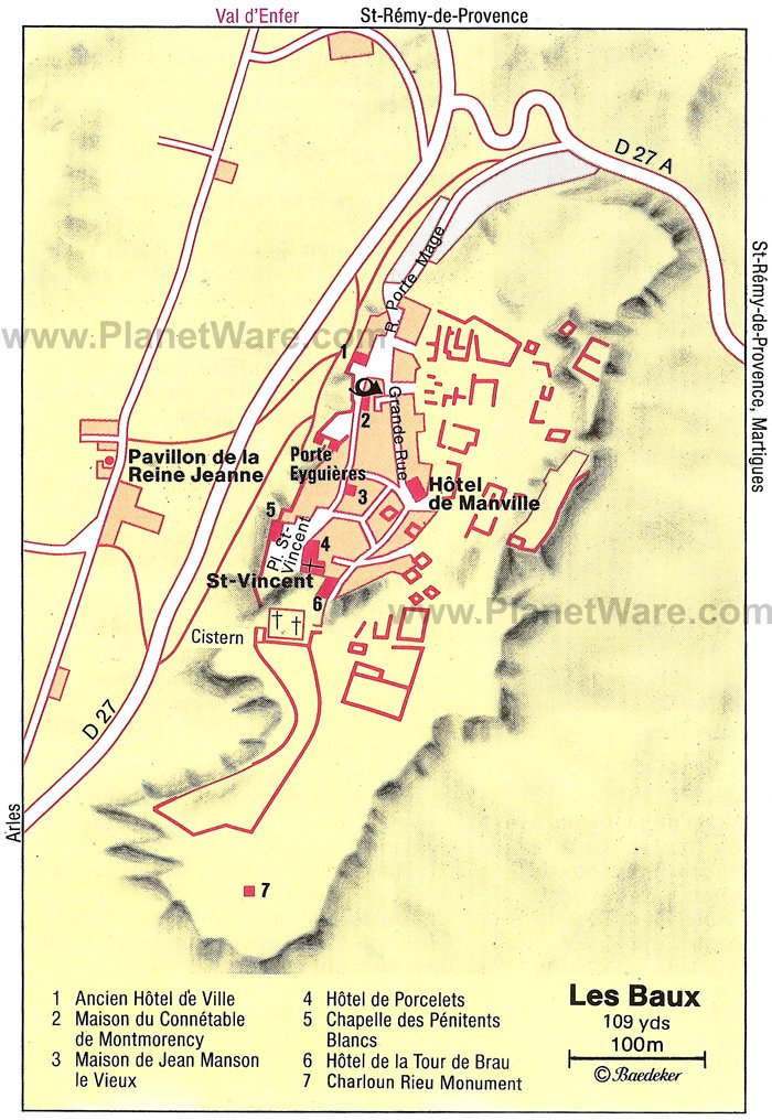 Les Baux Map - Tourist Attractions