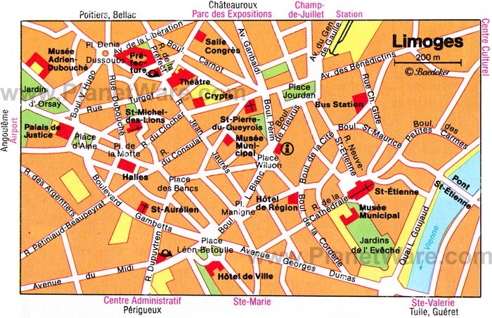 Limoges Map - Tourist Attractions