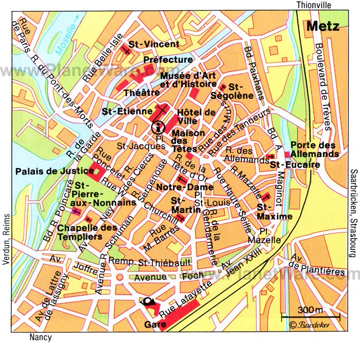 Metz Map - Tourist Attractions