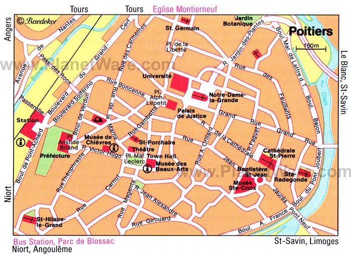 Poitiers Map - Tourist Attractions