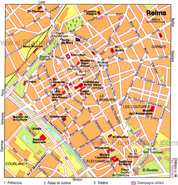 Reims Map - Tourist Attractions