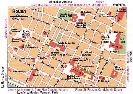 Rouen Map - Tourist Attractions