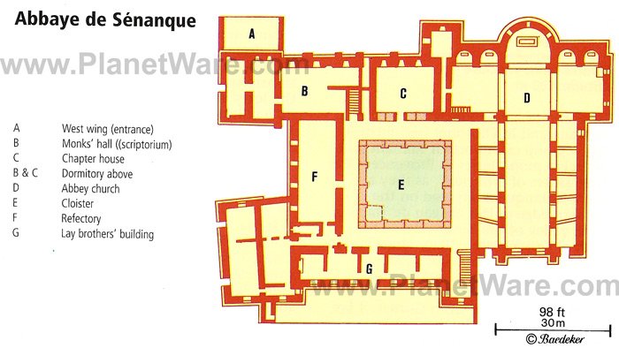 Sénanque - Cistercian Abbey - Floor plan map