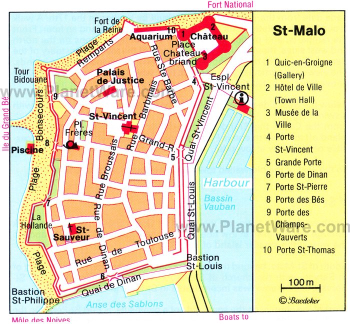 St-Malo Map - Tourist Attractions