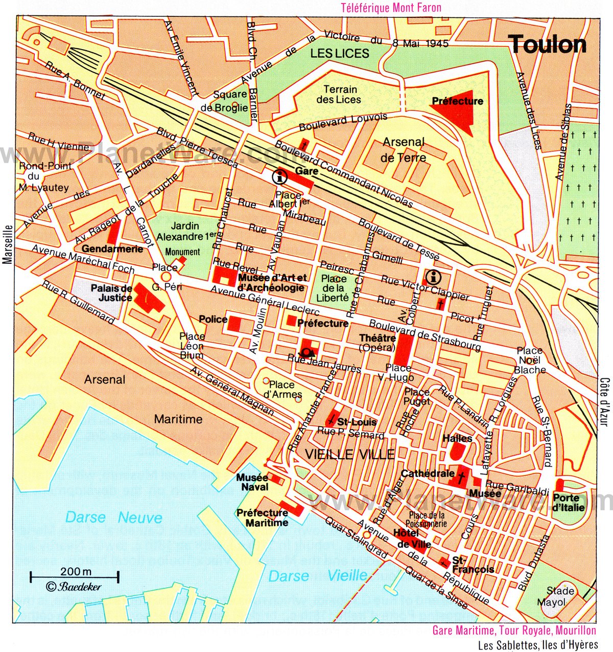 Toulon Map - Tourist Attractions