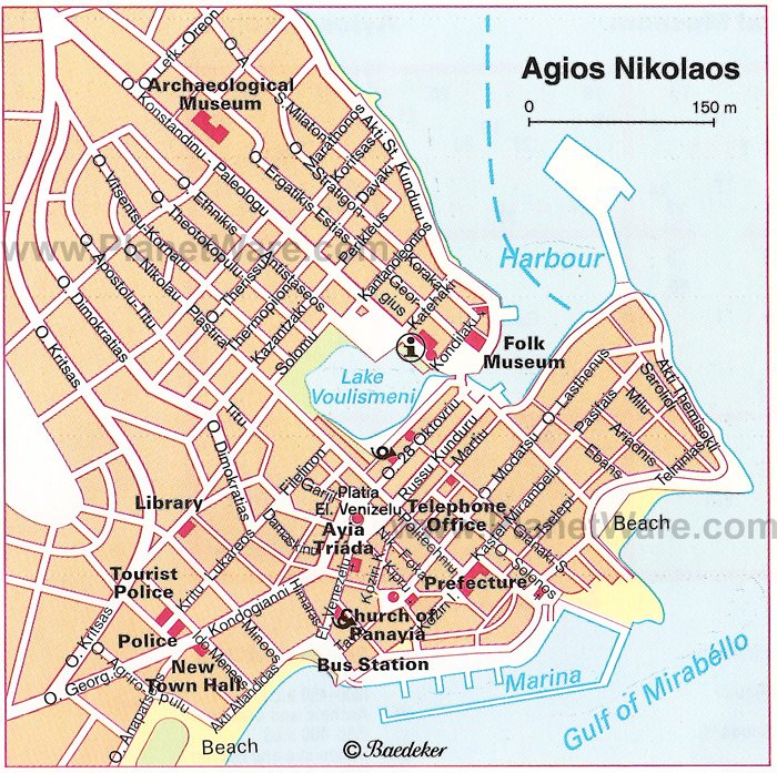 Agios Nikolaos Map - Tourist Attractions