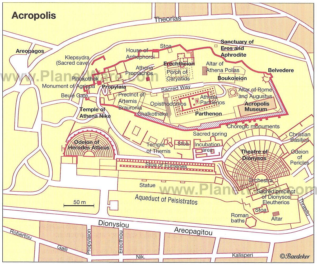 Athens - Acropolis - Site map