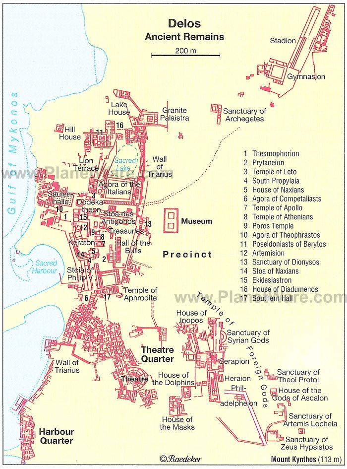 Delos-Ancient Remains - Floor plan map