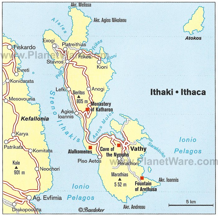 Ithaca Map - Tourist Attractions