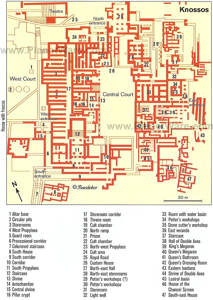 Makritíkhos - Palace of Knossós Map - Tourist Attractions